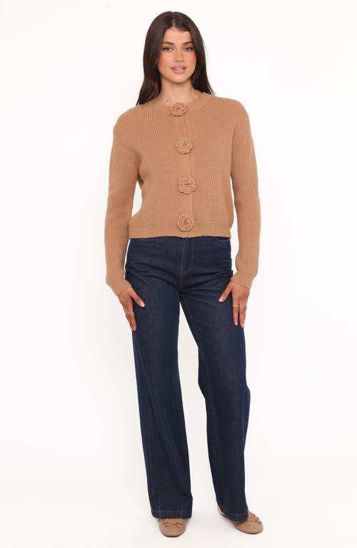 Petal And Pup Petal & Pup Jones Rosette Cardigan In Brown