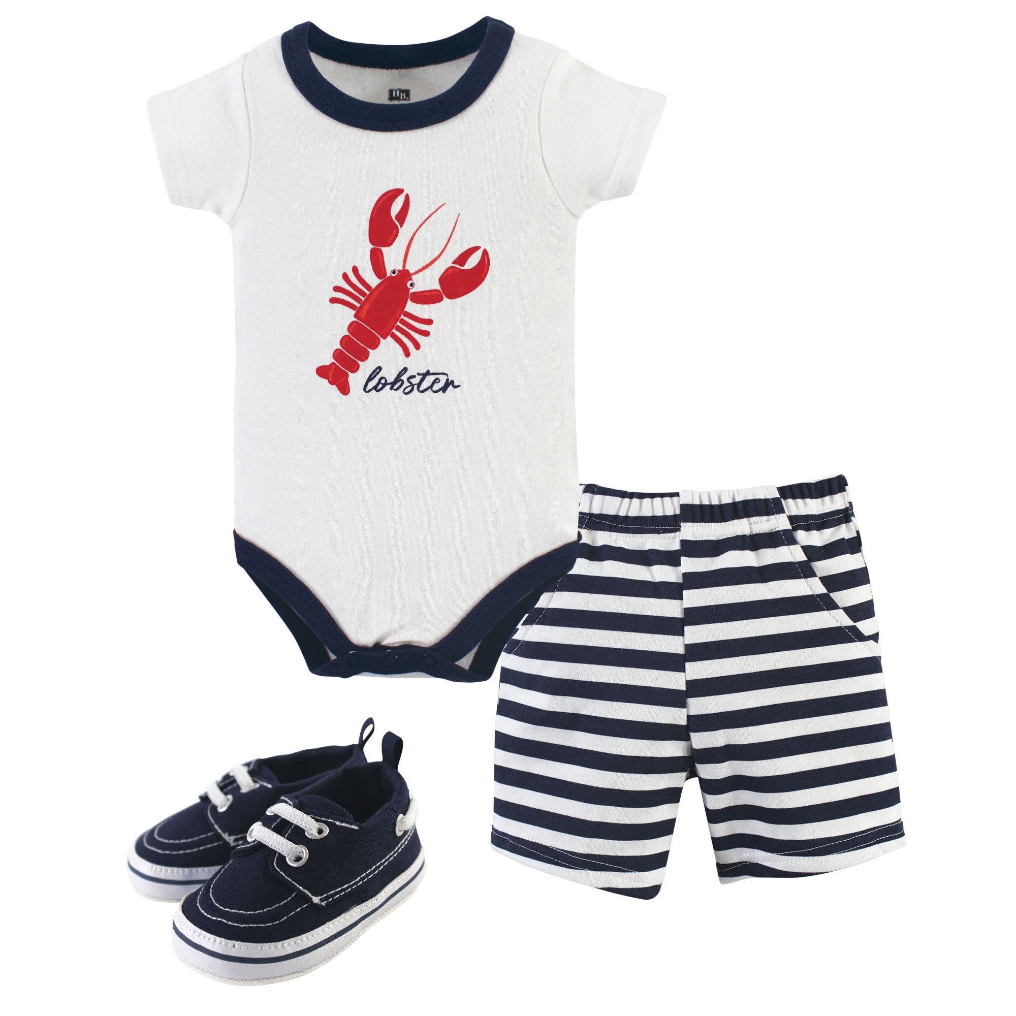 Hudson Baby Cotton Bodysuit, Shorts And Shoe Set In White