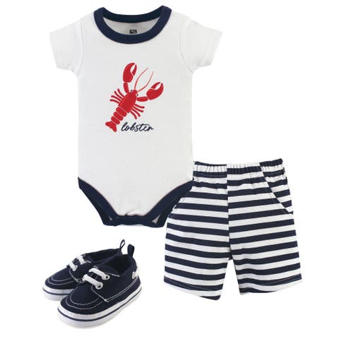 Cotton Bodysuit, Shorts and Shoe Set (Baby)