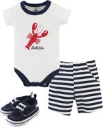 Hudson Baby Cotton Bodysuit, Shorts and Shoe Set