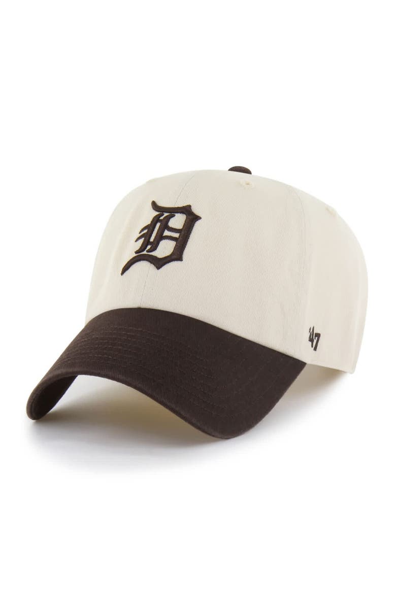 '47 Men's '47  Natural/Brown Detroit Tigers Two-Tone Fashion Clean Up Adjustable Hat, Main, color, Natural