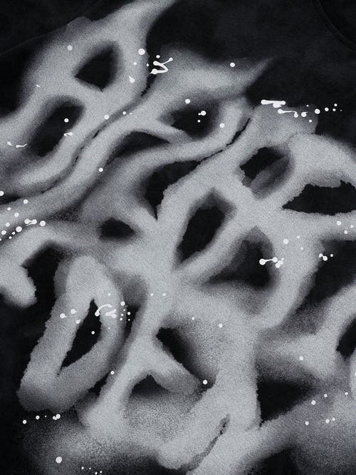 Aelfric Eden Washed Abstract Graphic Tee In Black