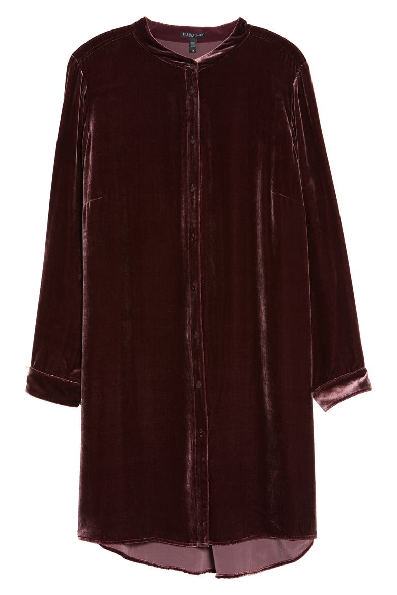 Long Velvet Shirt, Alternate, color, CASSIS