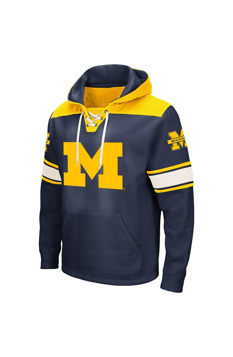 COLOSSEUM Men's Colosseum Navy Michigan Wolverines Big & Tall Hockey Lace-Up Pullover Hoodie, Alternate, color, Navy