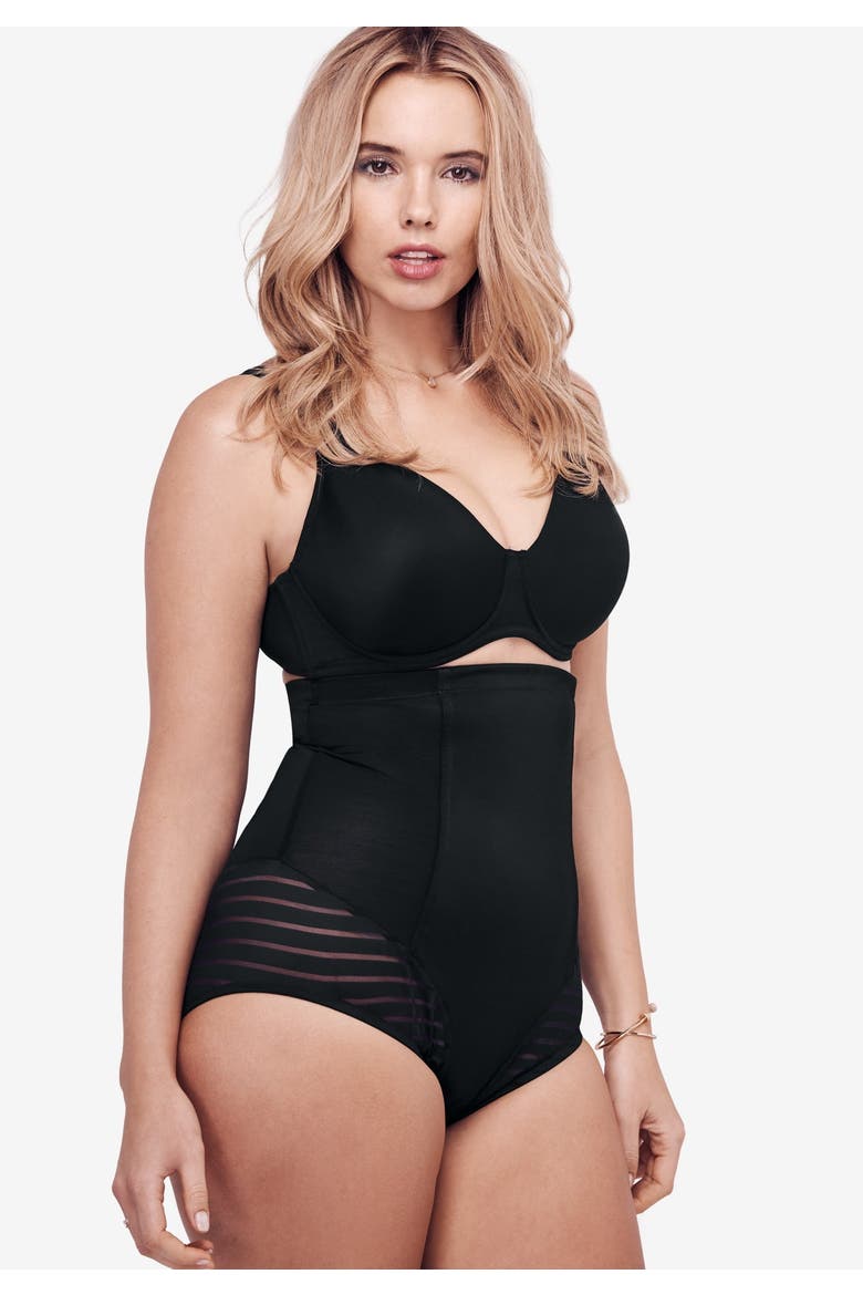Shadow Stripe Shaper High-Waist Brief, Alternate, color, NUDE