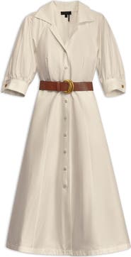 Donna Karan New York Cotton Sateen Midi Shirtdress