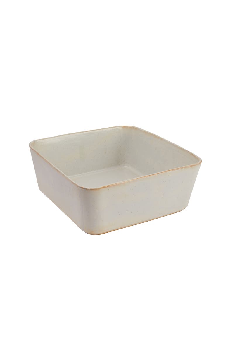Storied Home Rectangular Stoneware Planter, Ivory Reactive Glaze, Main, color, Cream