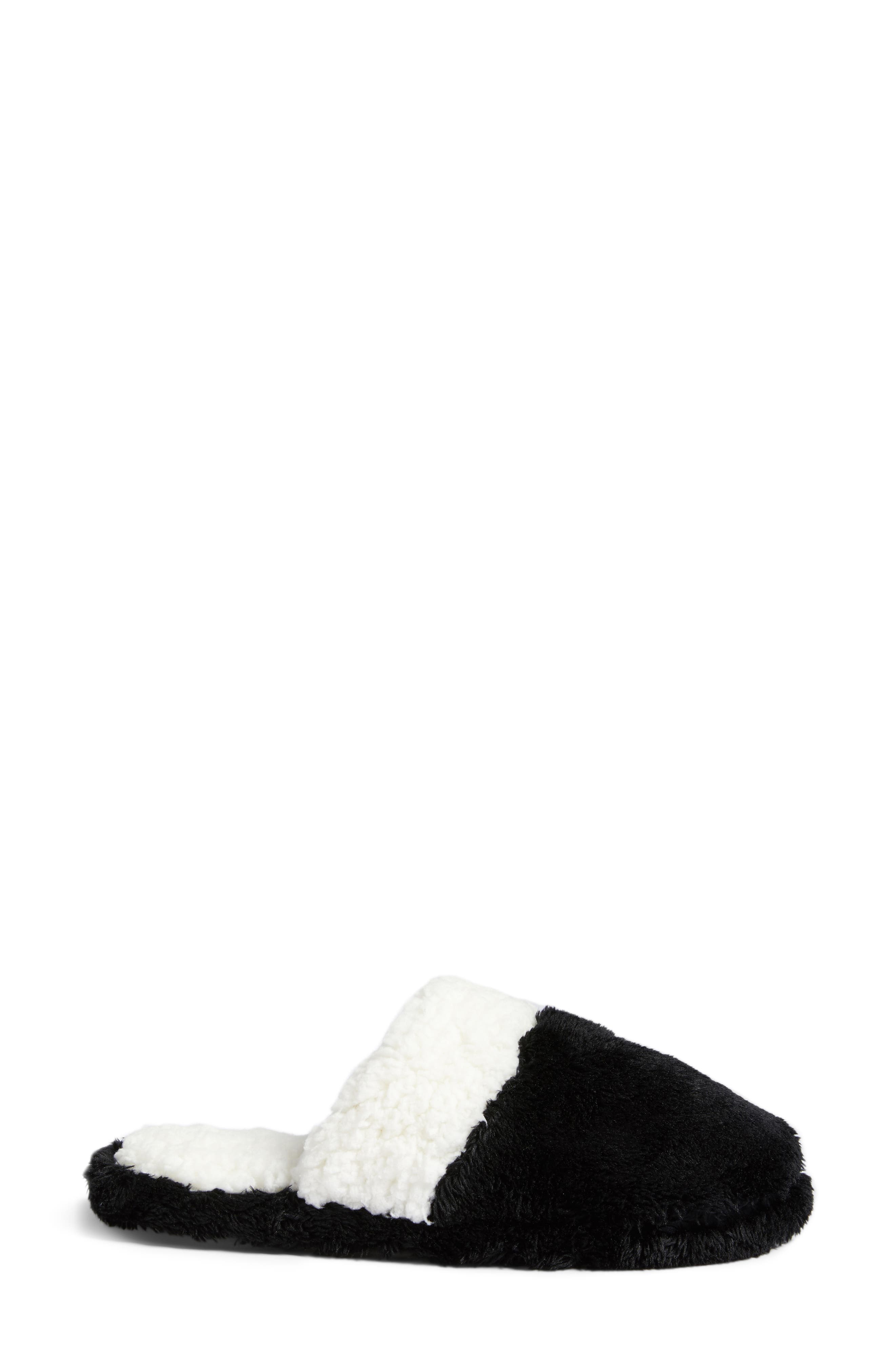 Frosted Scuff Slippers, Alternate, color, BLACK