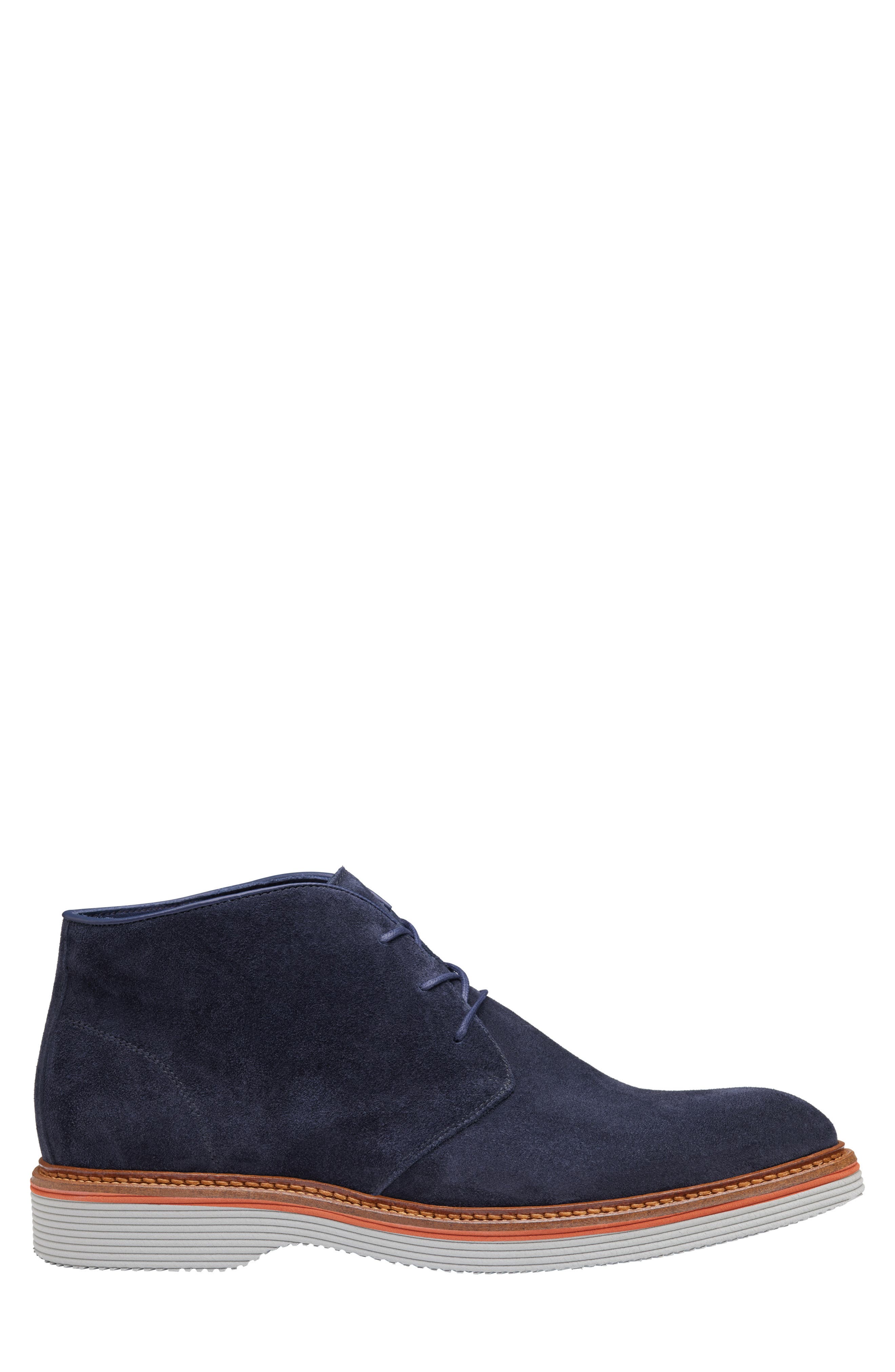 Johnston & Murphy Jenson Water Resistant Chukka Boot, Alternate, color, Navy Italian Suede