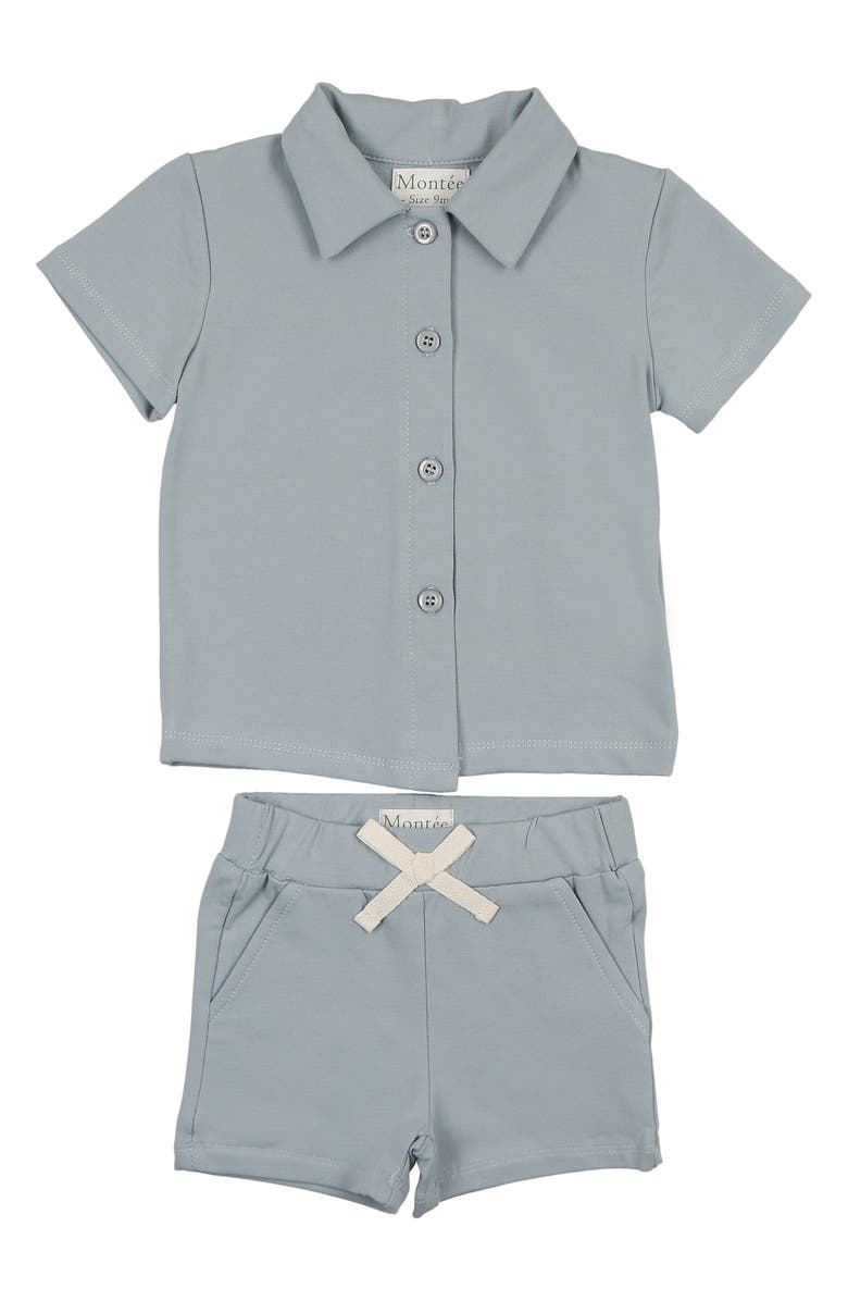 Manière Button-Up Shirt & Shorts Set, Main, color, Blue
