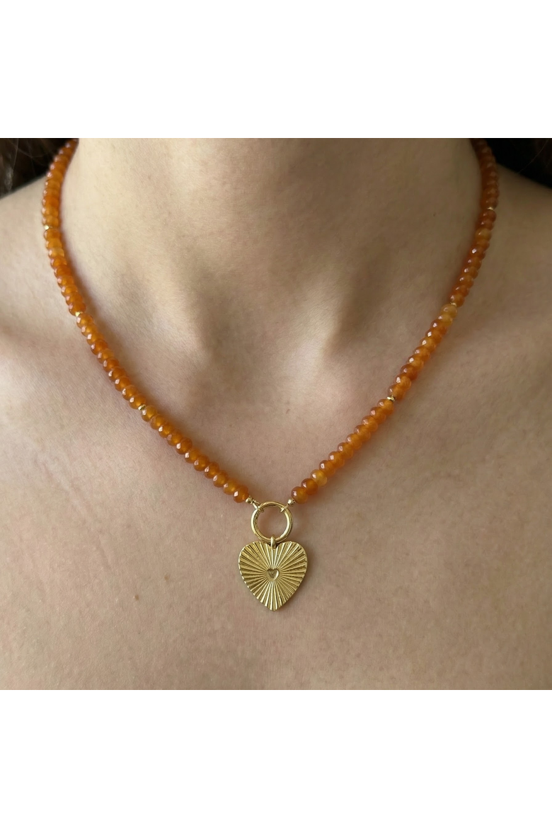 Sweetheart Necklace, Alternate, color, Orange