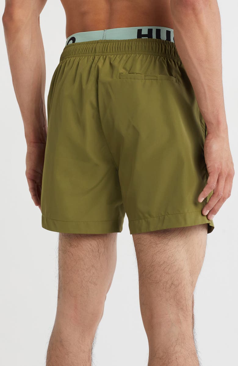 BOSS Flex Logo Waistband Swim Trunks, Alternate, color,