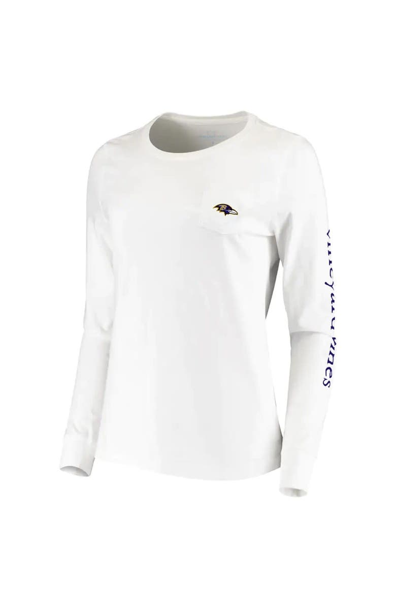 vineyard vines Women's Vineyard Vines White Baltimore Ravens Helmet Long Sleeve T-Shirt, Alternate, color,