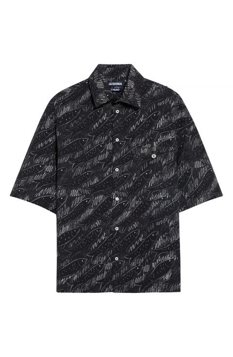 Rio Print Cotton Button Shirt