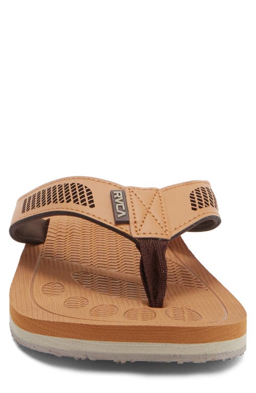 Rvca Perforated Flip Flop Sandal In Brown