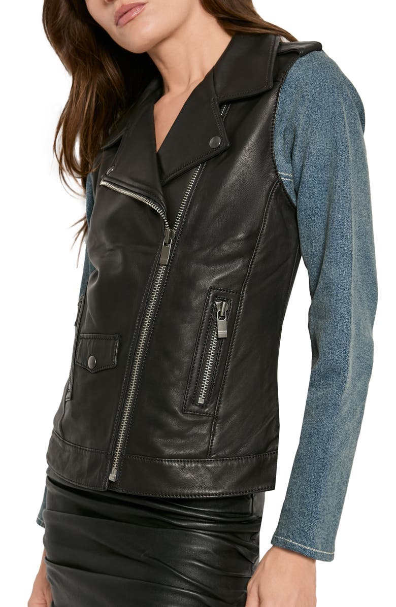 AS by DF The Editor Leather Denim Jacket, Alternate, color, 