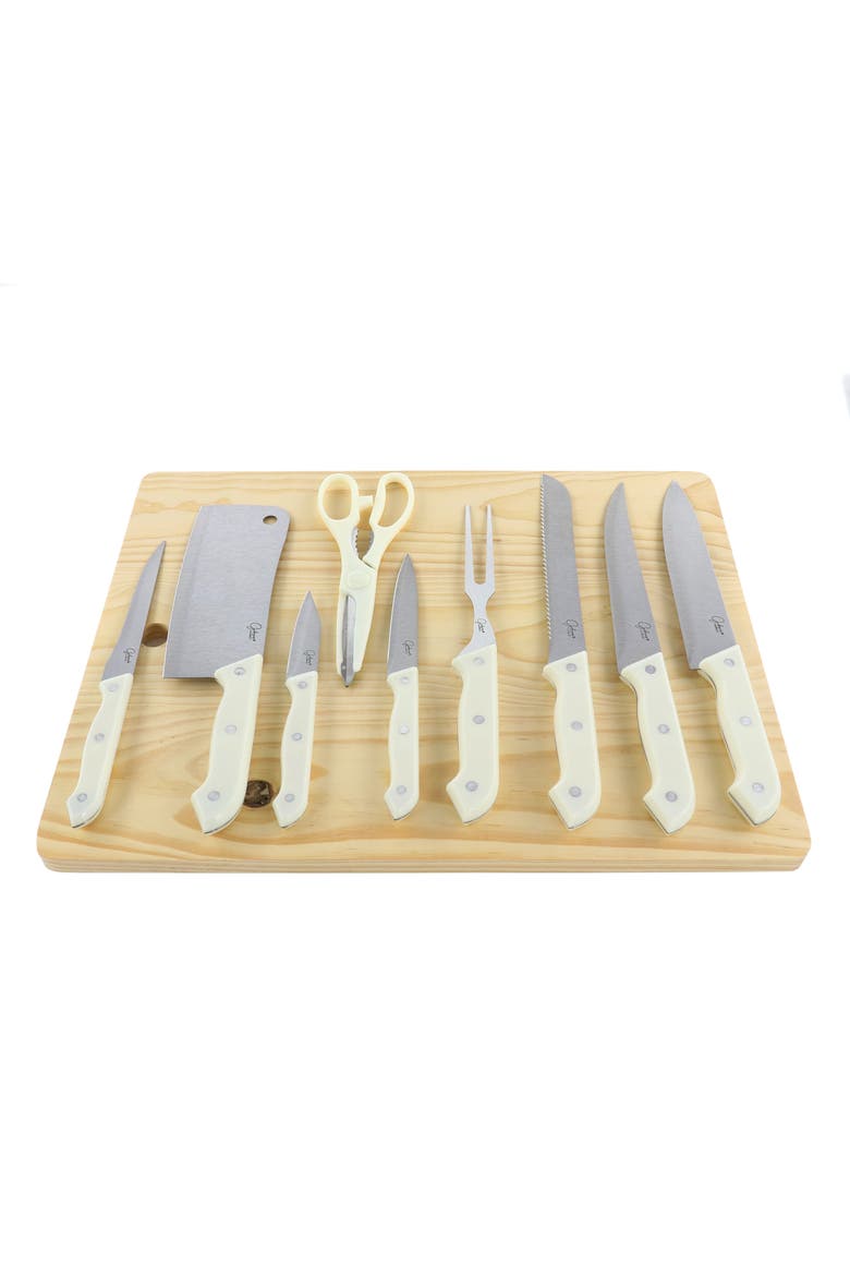 Wildcraft 10 Piece Cutlery Set With Cutting Board, Main, color, White