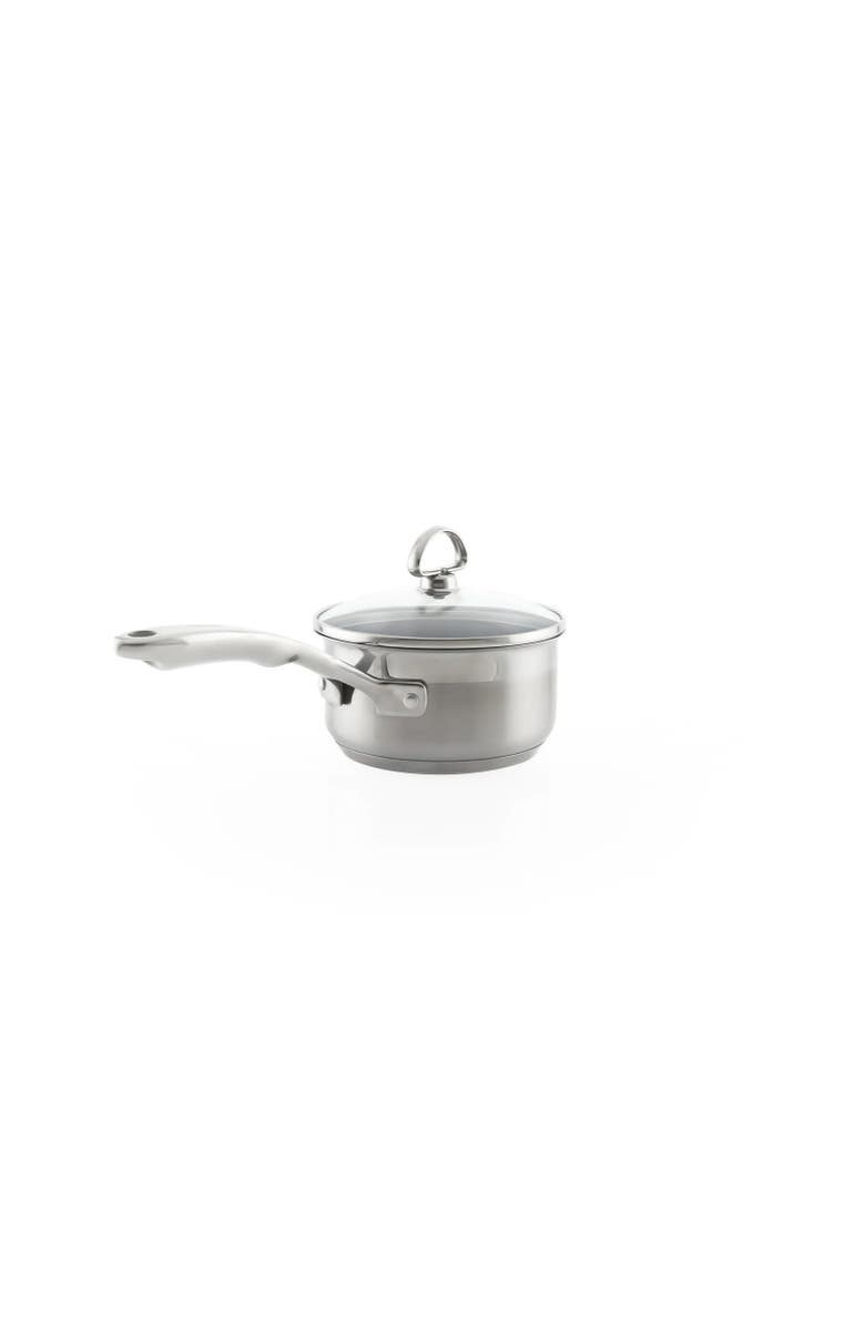 CHANTAL Induction 21 Steel 1 qt. Saucepan w/ Ceramic Coating and Glass Lid, Alternate, color, Silver