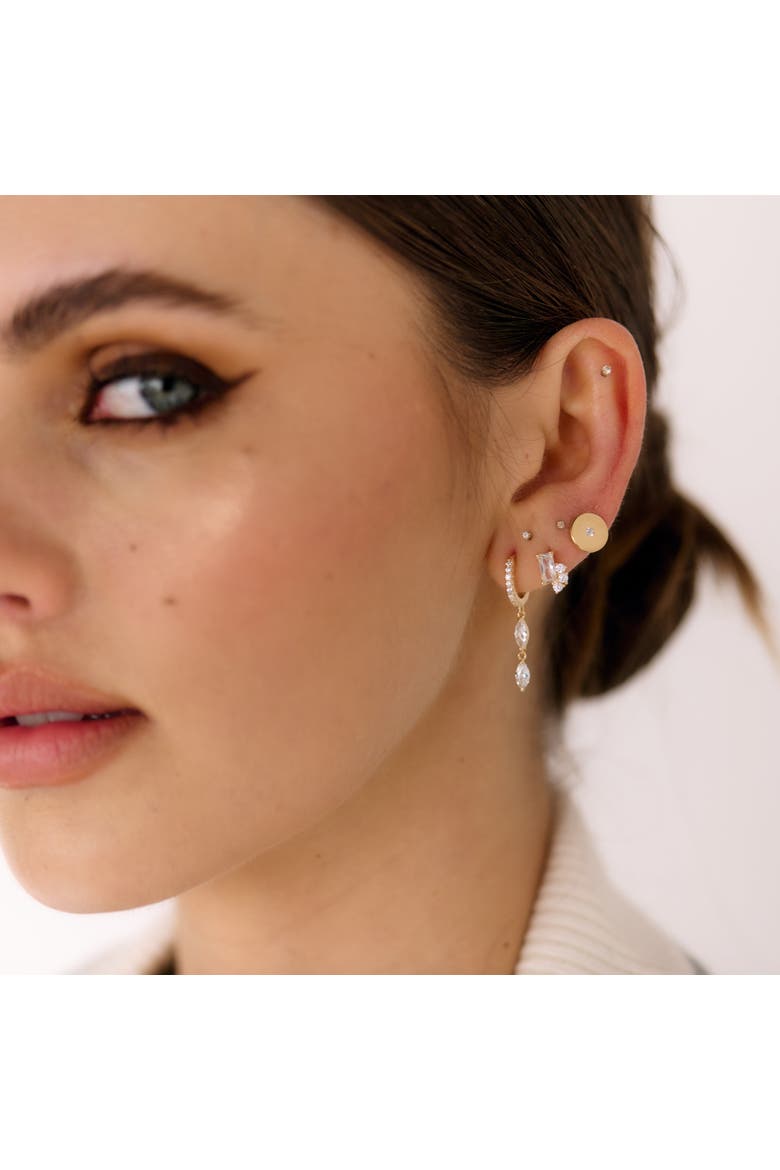 Golden Halo Studs, Alternate, color, Gold
