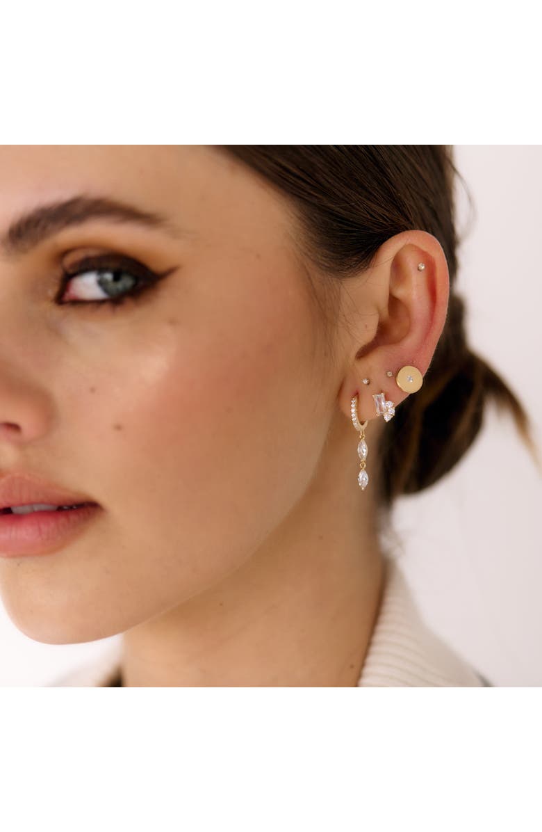 Mazin Jewels Golden Halo Studs, Alternate, color, Gold