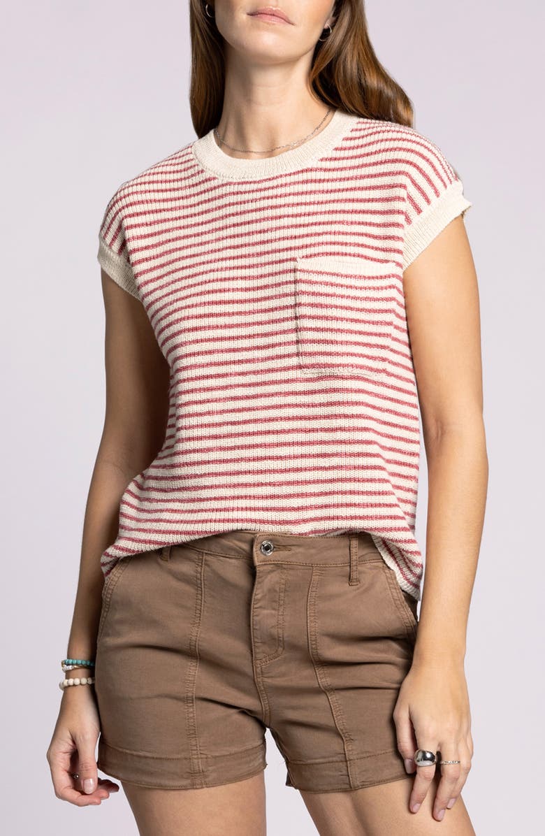 Thread 
Supply Andie Short Sleeve Sweater, Main, color, Cream Rose