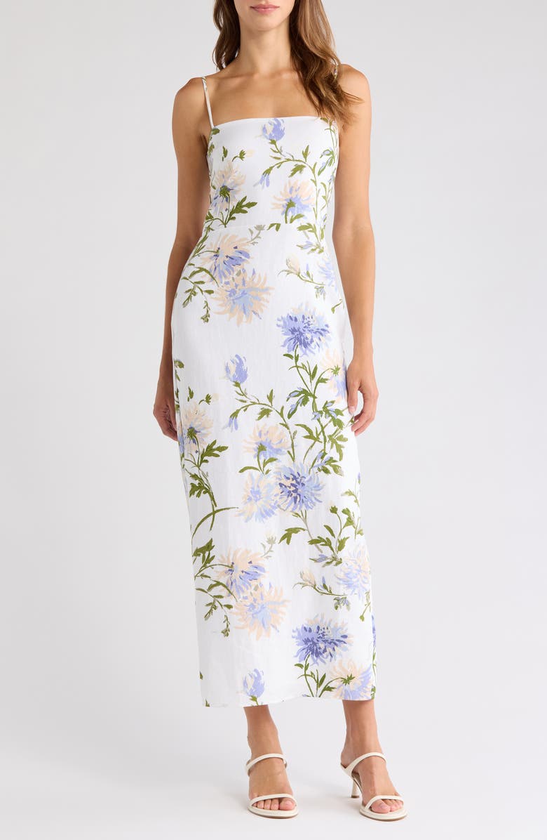 Reformation Frankie Print Linen Dress, Main, color, 