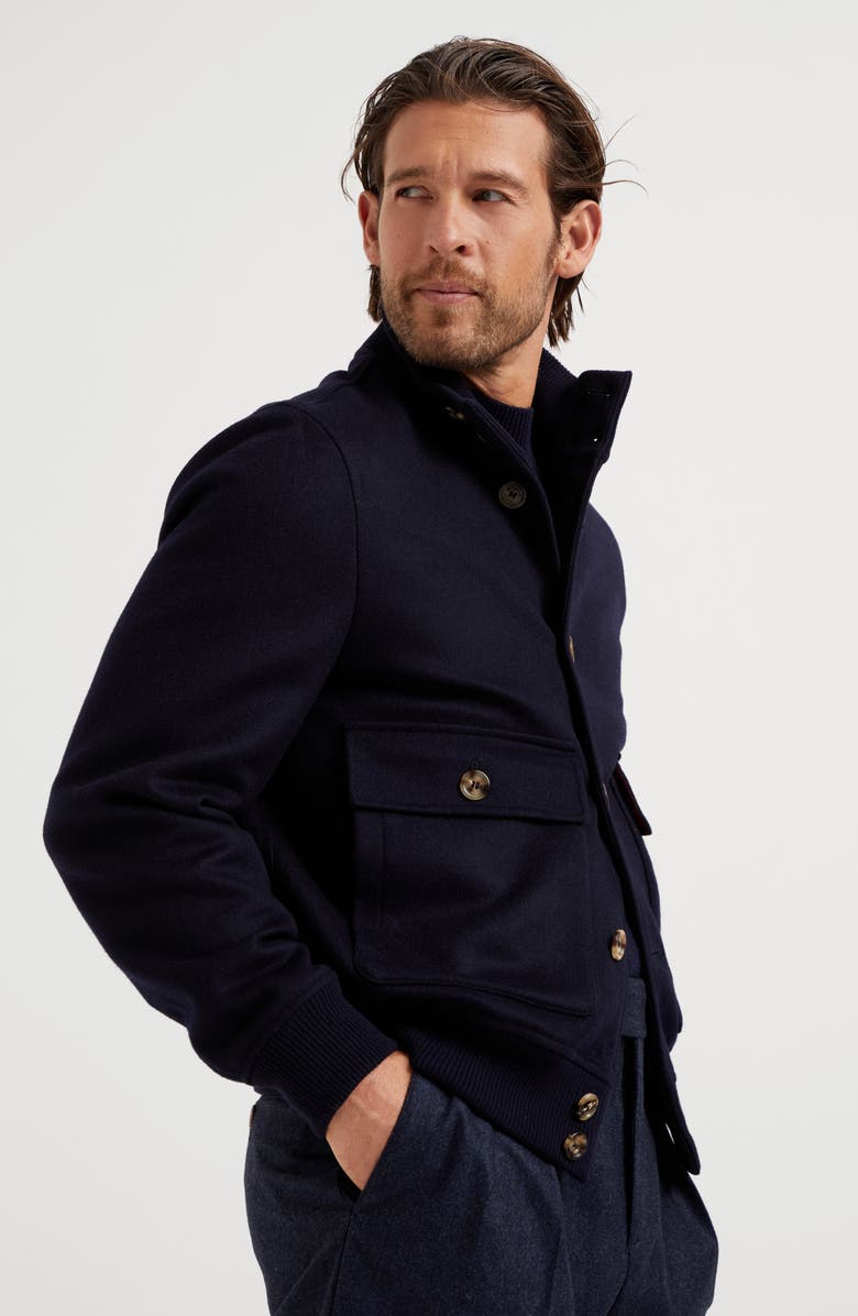 Brunello Cucinelli Double beaver bomber jacket, Alternate, color, 