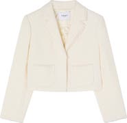 LK Bennett Carla Crop Cotton Blend Tweed Jacket