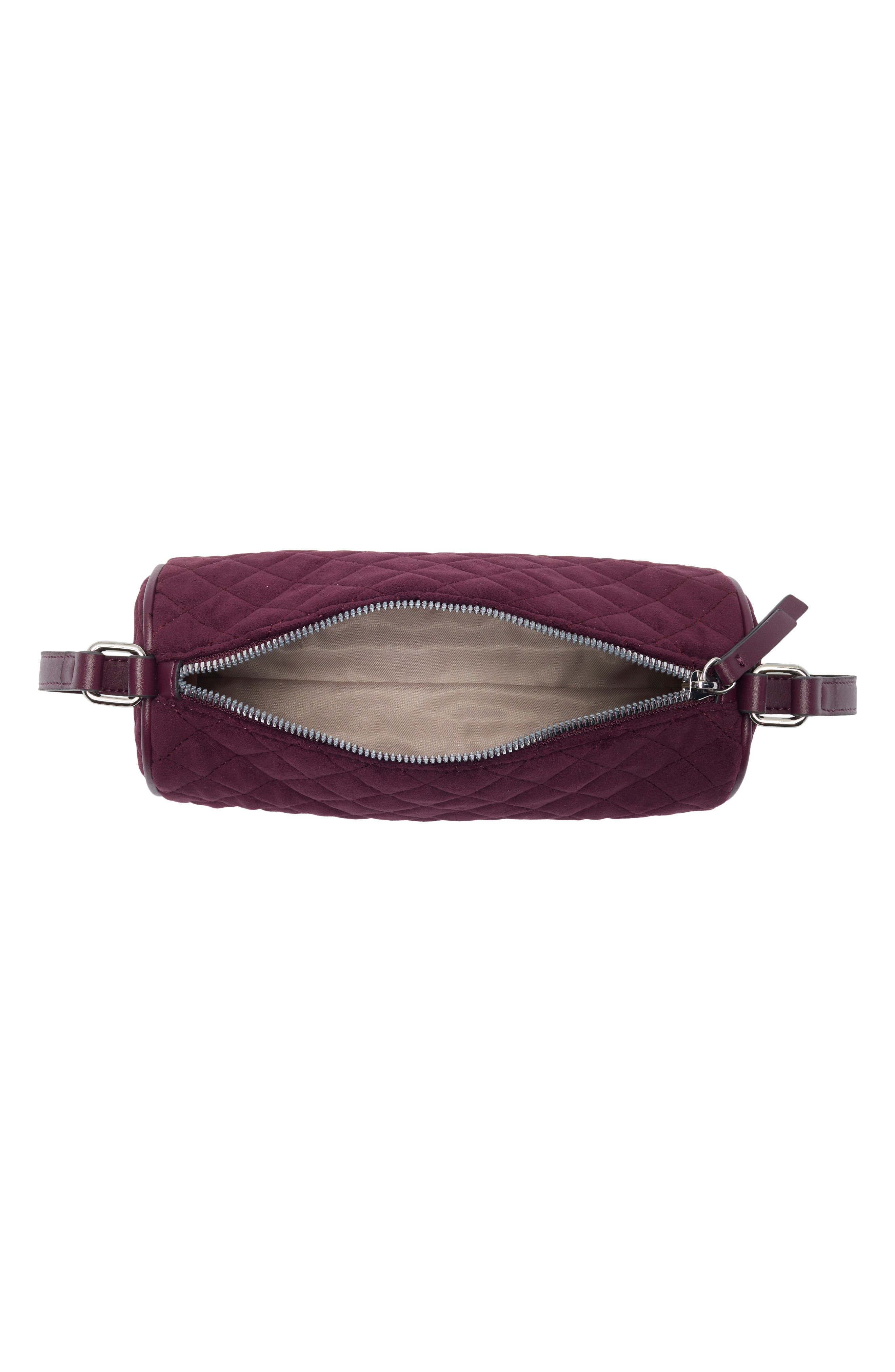 Storme Quilted Faux Suede Shoulder Bag, Alternate, color, BOYSENBERRY