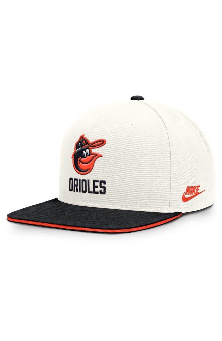 Nike Men's Nike Cream/Black Baltimore Orioles Cooperstown Pro Dri-FIT Snapback Hat, Main, color, Cream