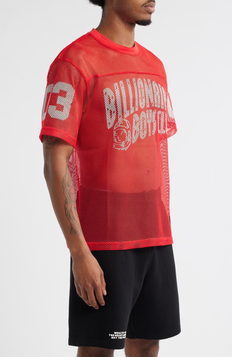 Billionaire Boys Club BB Varsity Mesh Football T-Shirt, Alternate, color, Red