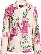 Tahari ASL Print One-Button Blazer