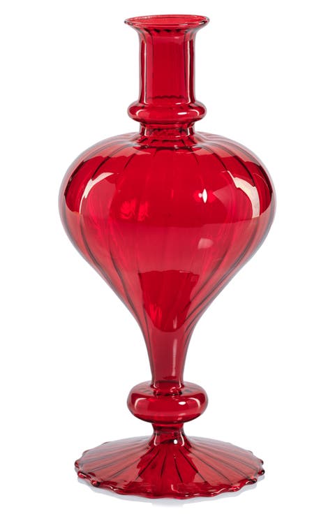 Set of 2 Vellum Spiral Decorative Glass Vase