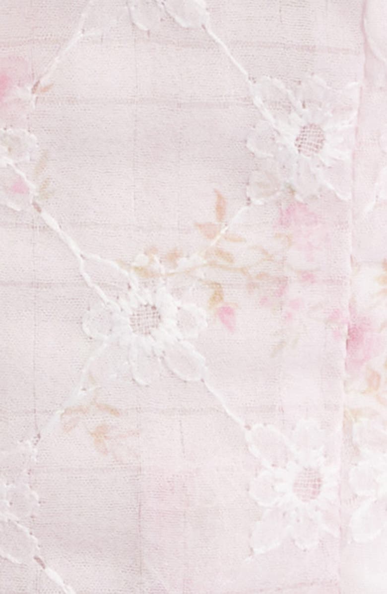 All in Favor Floral Shirred Crop Top, Alternate, color, Pink Ditsy