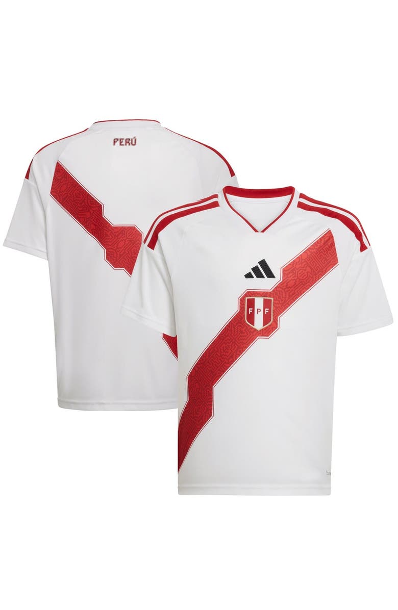 adidas Youth adidas  White Peru National Team FIFA x World Cup 2026 Home Replica Jersey, Main, color, White