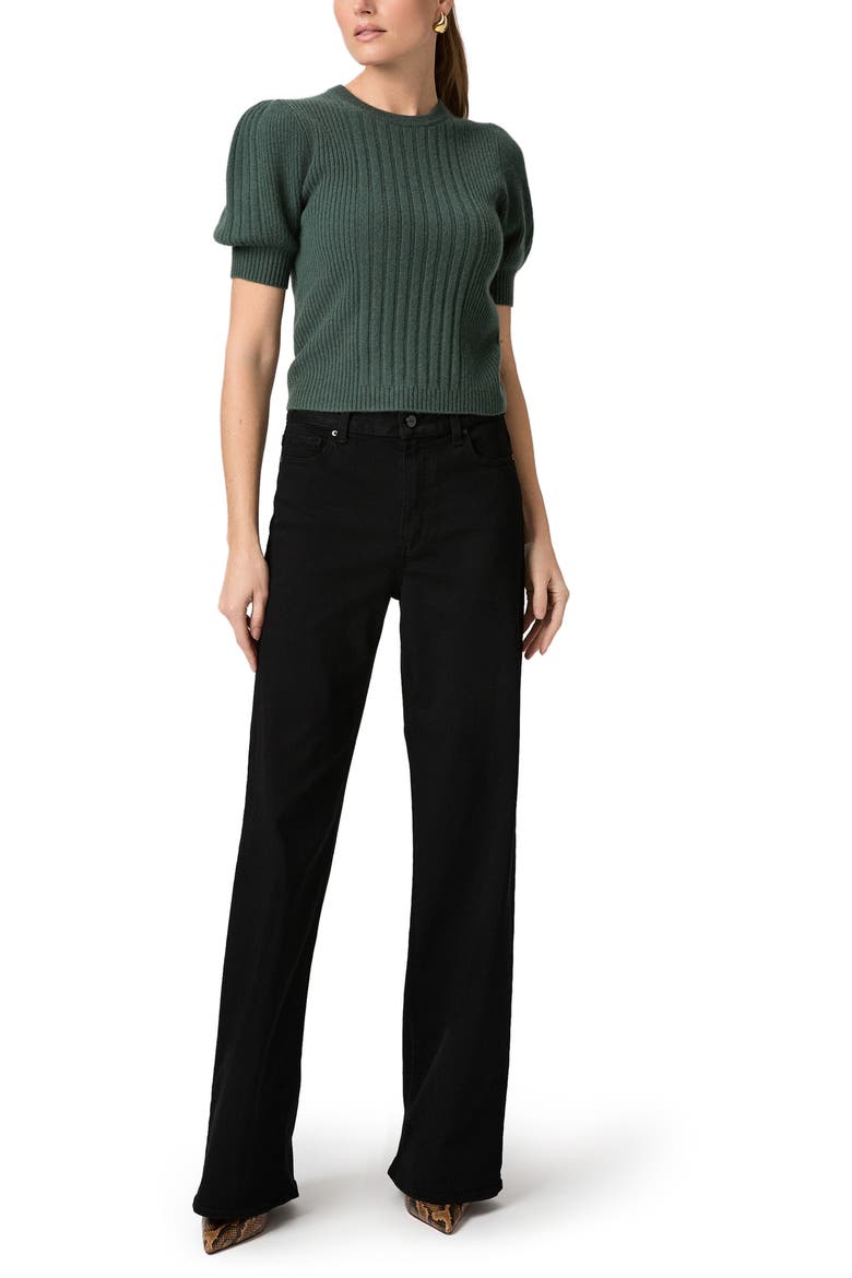 Kato Puff Short Sleeve Cashmere Sweater, Alternate, color, FERN GREEN