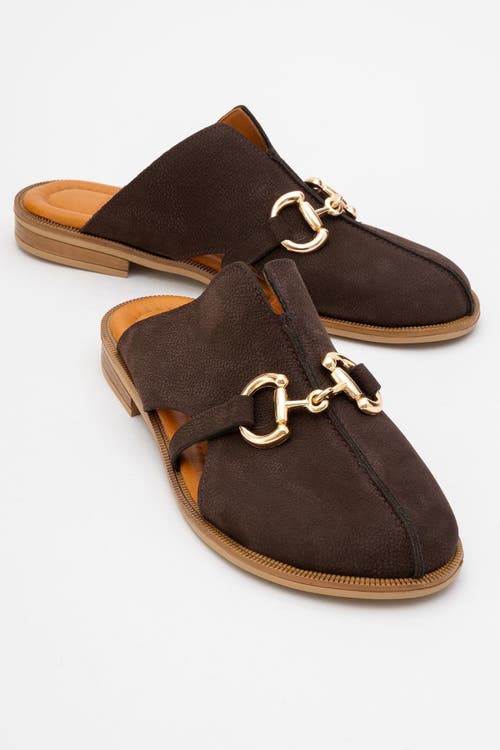 Forever & Always Shoes Favor Leather Mules In Brown