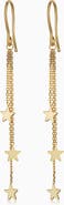 Oradina 14K Yellow Gold Starry Night Drop Earrings