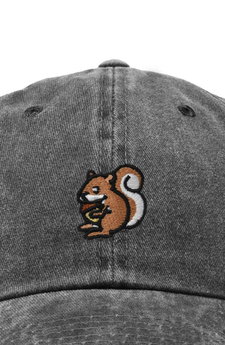 Dalix Squirrel Embroidered Outdoor Cap, Alternate, color, Washed Black