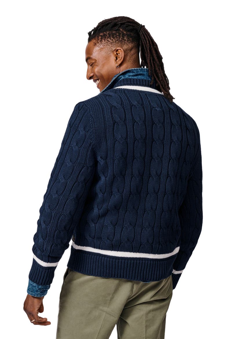 Denton Cotton V-Neck Knit Cricket Jumper, Alternate, color, Navy