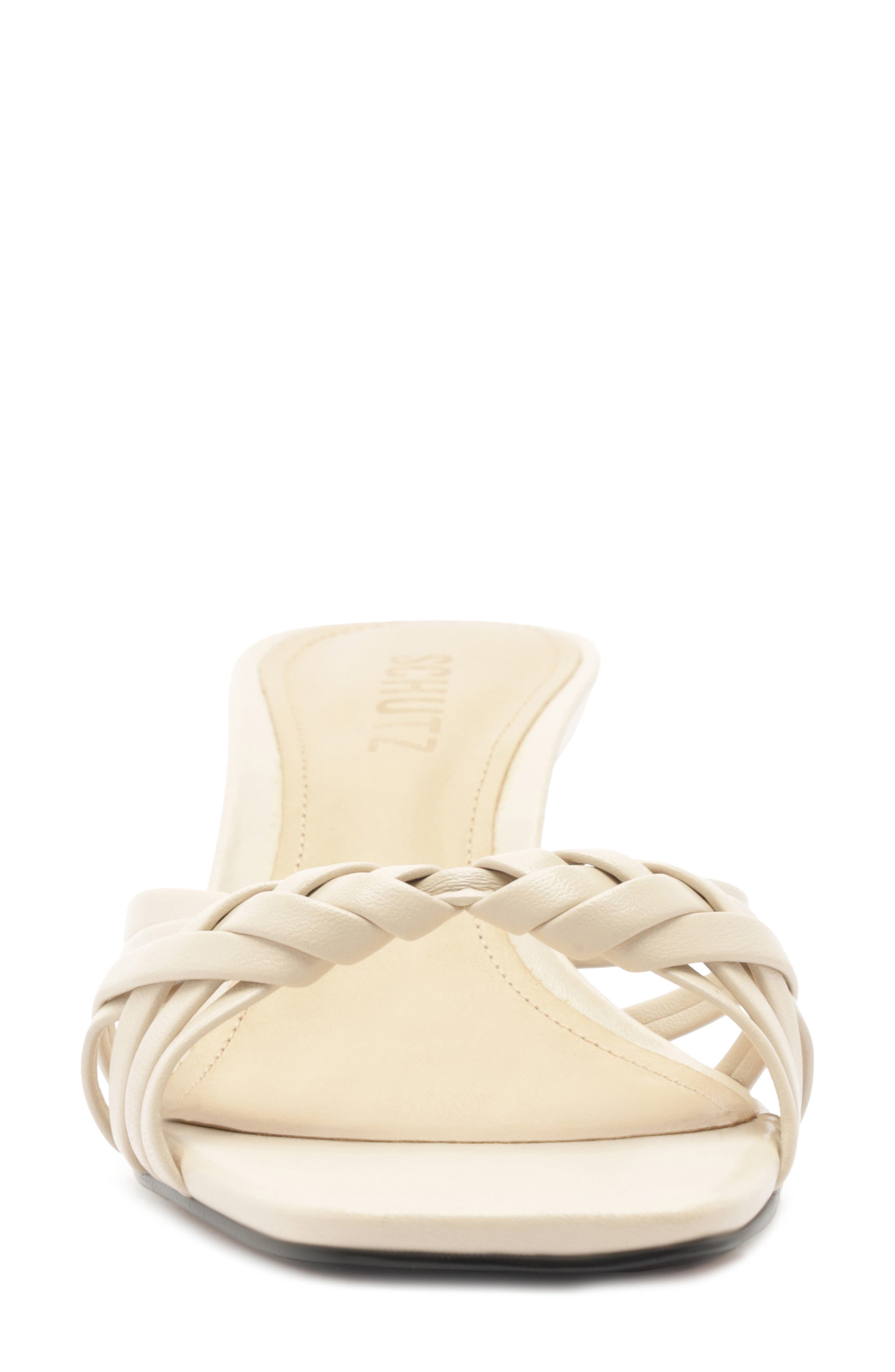 Schutz Tara Interlaced Slide Sandal, Alternate, color, Sugar White