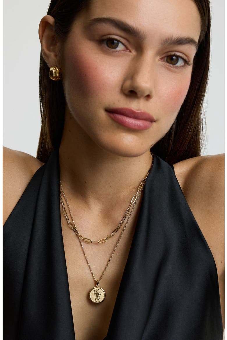 St. Christopher Talisman Pendant Necklace, Alternate, color, GOLD