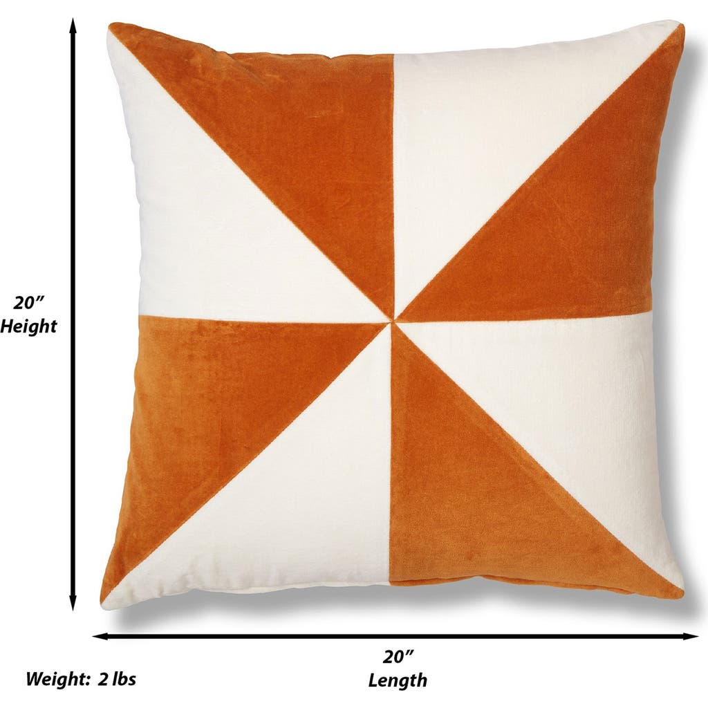 Roselli Trading Company Pinwheel Accent Pillow In Gold/ivory