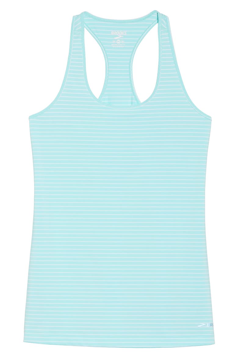'Go-To' Racerback Tank, Alternate, color, POOL/ WHITE STRIPE