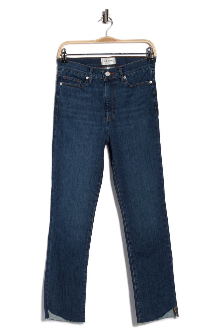 High Waist Step Hem Straight Leg Jeans, Alternate, color, TWYLA CASCADE