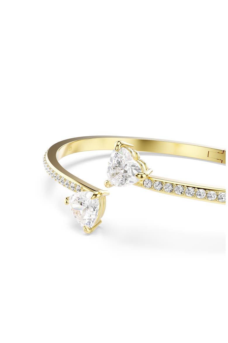 Mesmera Attract Crystal Heart Bangle Bracelet, Alternate, color, GOLD/ CRYSTAL
