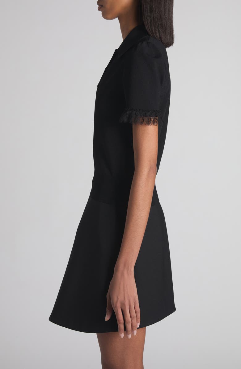 McQueen Lace Trim Polo, Alternate, color, Black