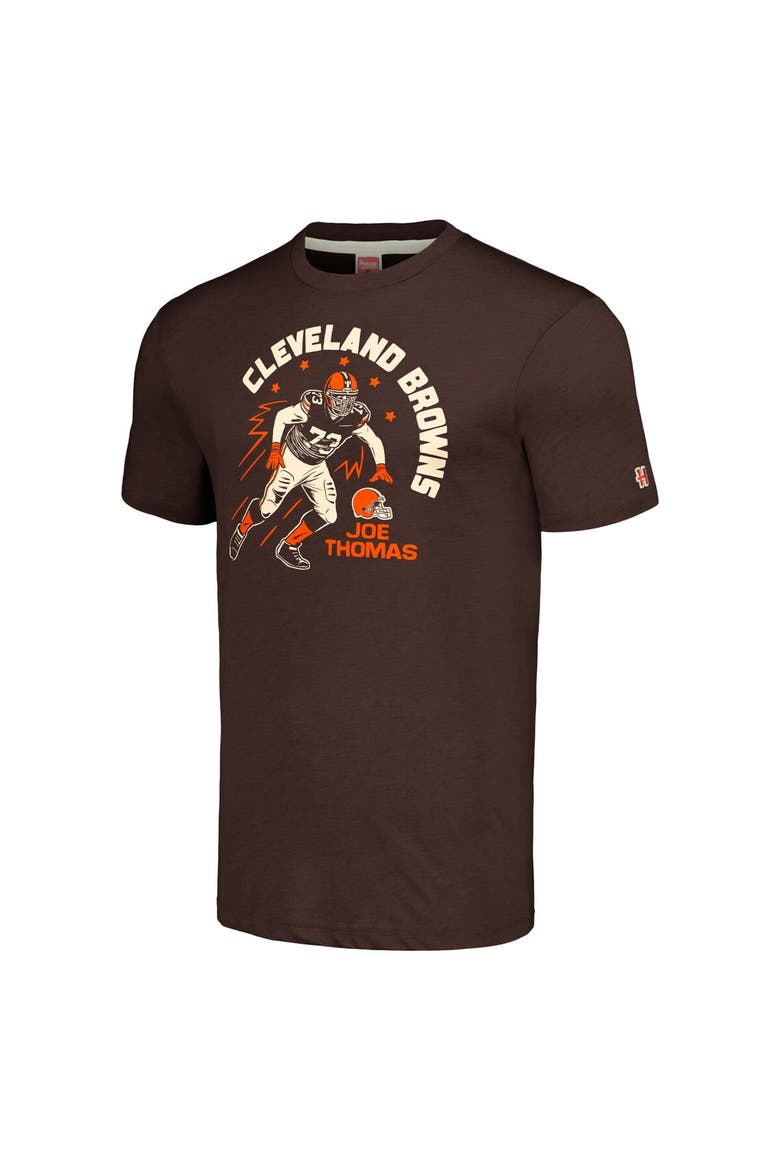 Men's Homage  Joe Thomas Heathered Brown Cleveland Browns  Caricature Retired Player Tri-Blend T-Shirt, Alternate, color, Brown