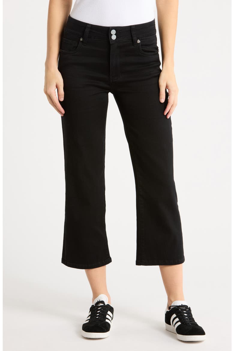 Lucky High Waist Wide Leg Ankle Jeans, Main, color, BLACK