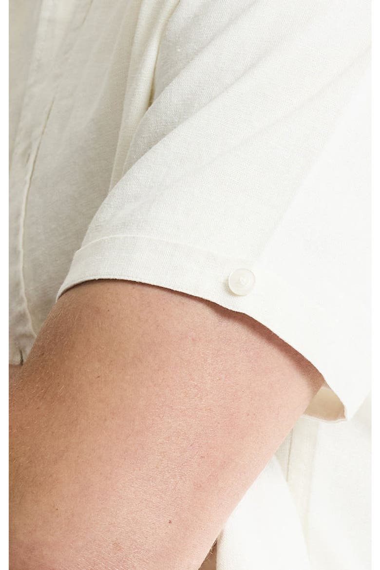 Linen Blend Short Sleeve Shirt, Alternate, color, White